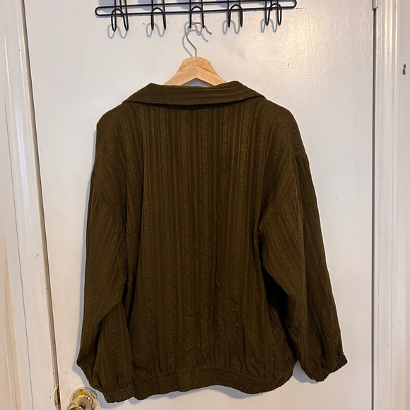 Vintage | Oversized olive green bomber-like jacket - Picture 4 of 8